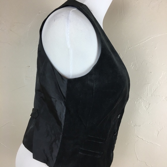 New York & Company black velvet 3 button vest - Picture 5 of 8